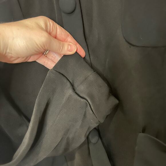 CARLISLE Black Sweater Blazer Button Front Pockets Chic Retro Glam US 14 Career - Picture 9 of 11